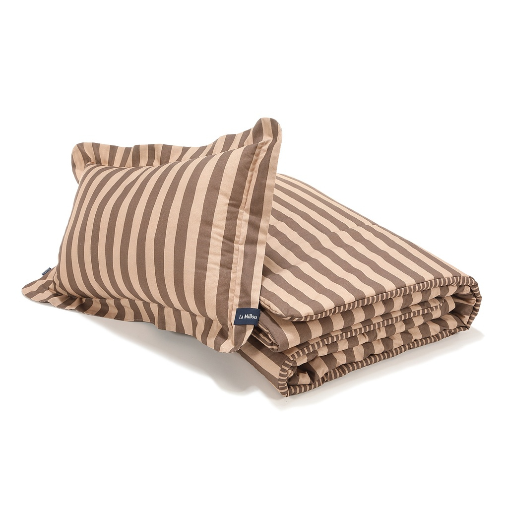 Cotton Bedding Set STRIPES BROWN