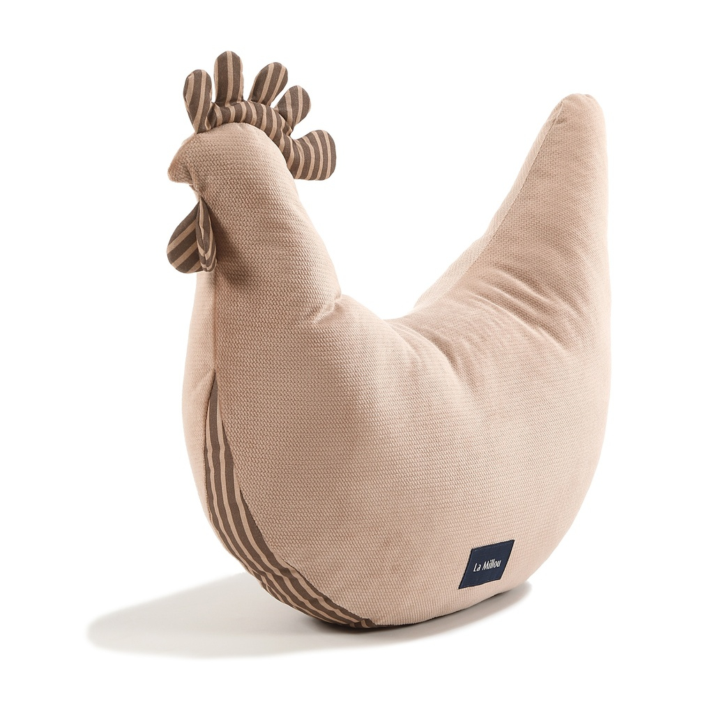 Poduszka Kura Babci Dany Velvet Bawełna STRIPES BROWN