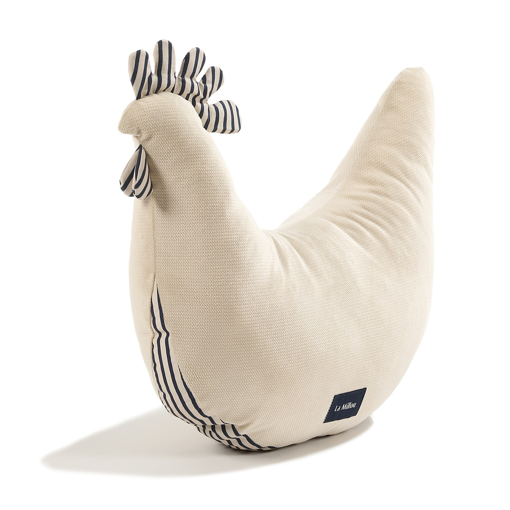 Poduszka Kura Babci Dany Velvet Bawełna STRIPES NAVY