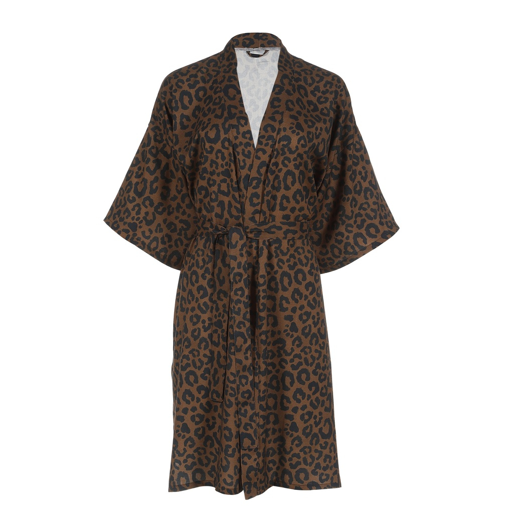 Bamboo Kimono LEOPARD CHOCO by Magdalena Lamparska with defect