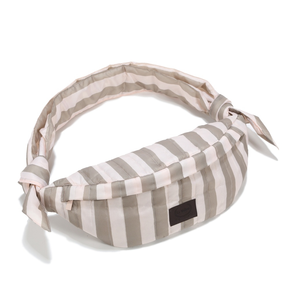 Nylon belt bag STRIPES BEIGE