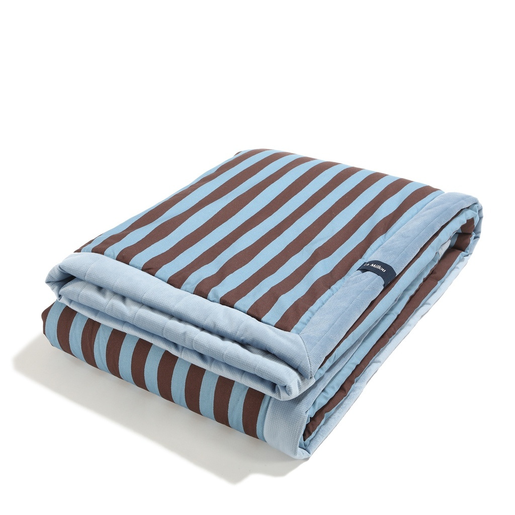 Velvet Warm Blanket STRIPES BLUE