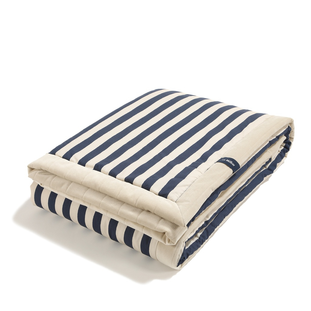Velvet Warm Blanket STRIPES NAVY