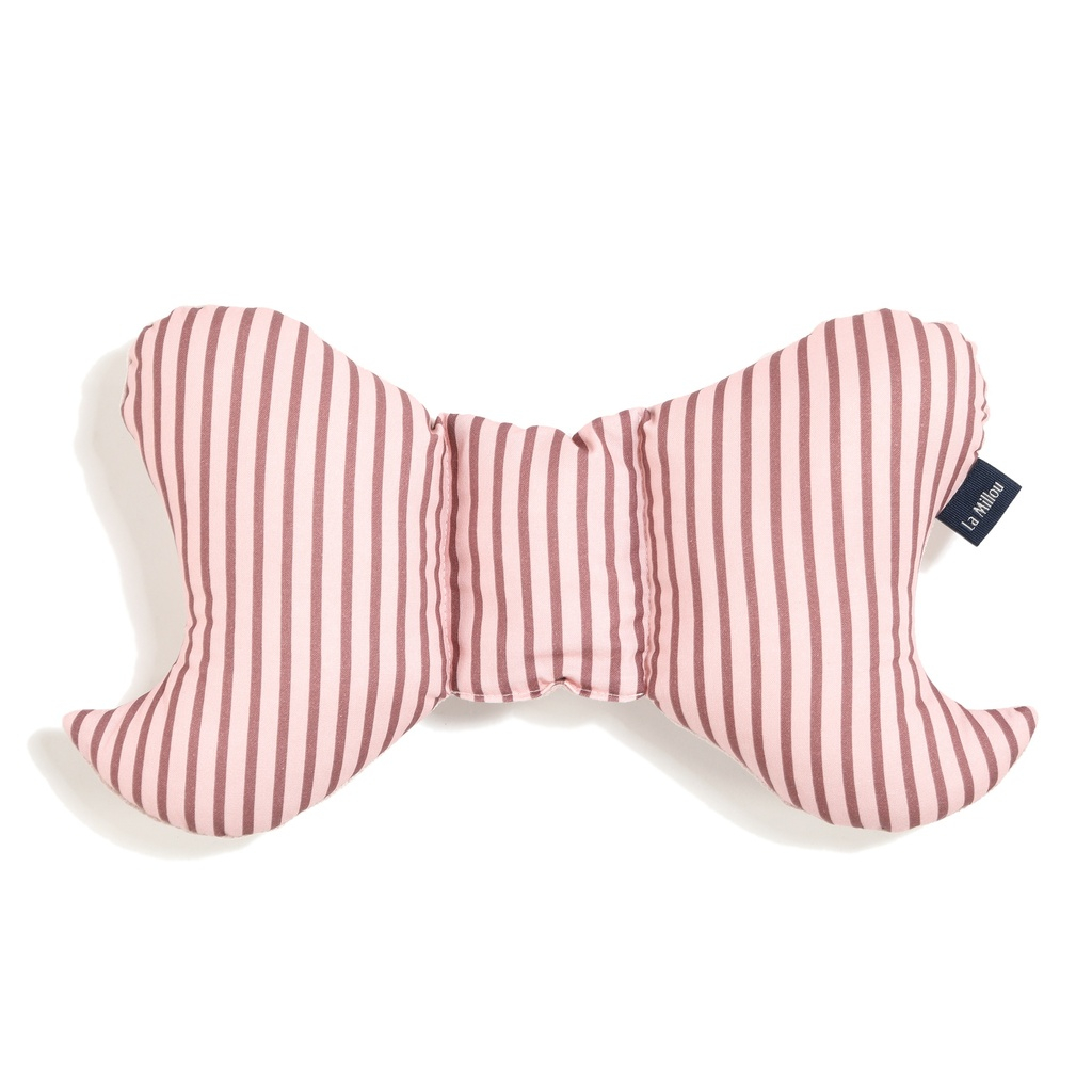 Angel's Wings Pillow Cotton Velvet STRIPES PINK