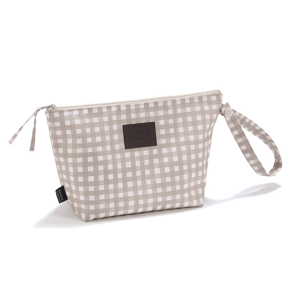 Wasserdichter Kulturbeutel BEIGE VICHY