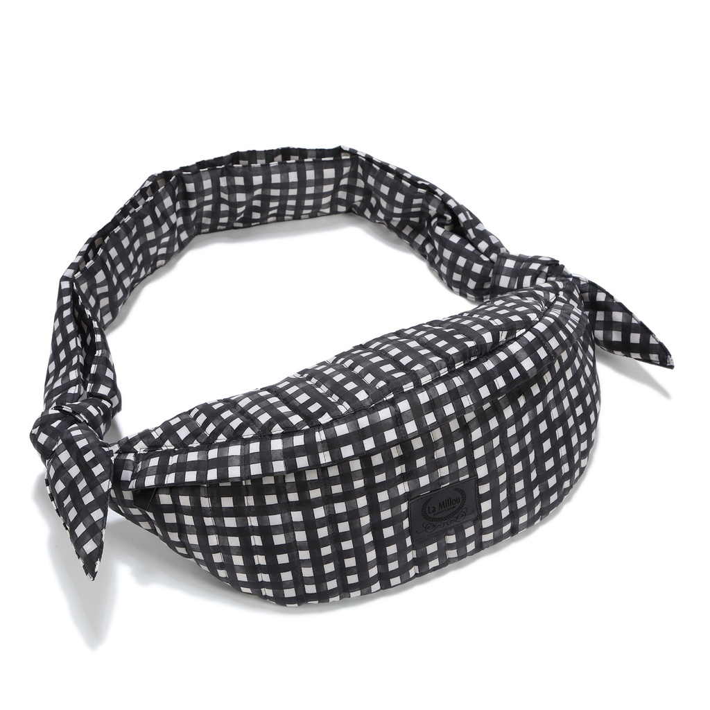 Nylon belt bag BLACK VICHY