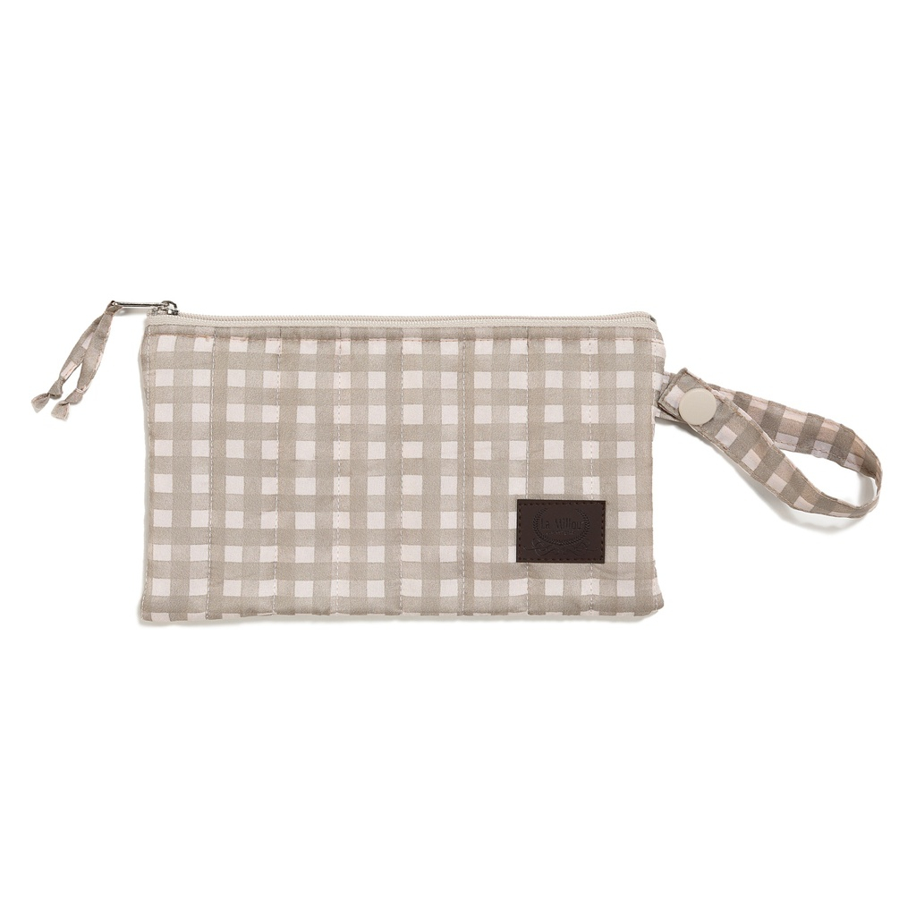 Nylon Padded Pouch BEIGE VICHY