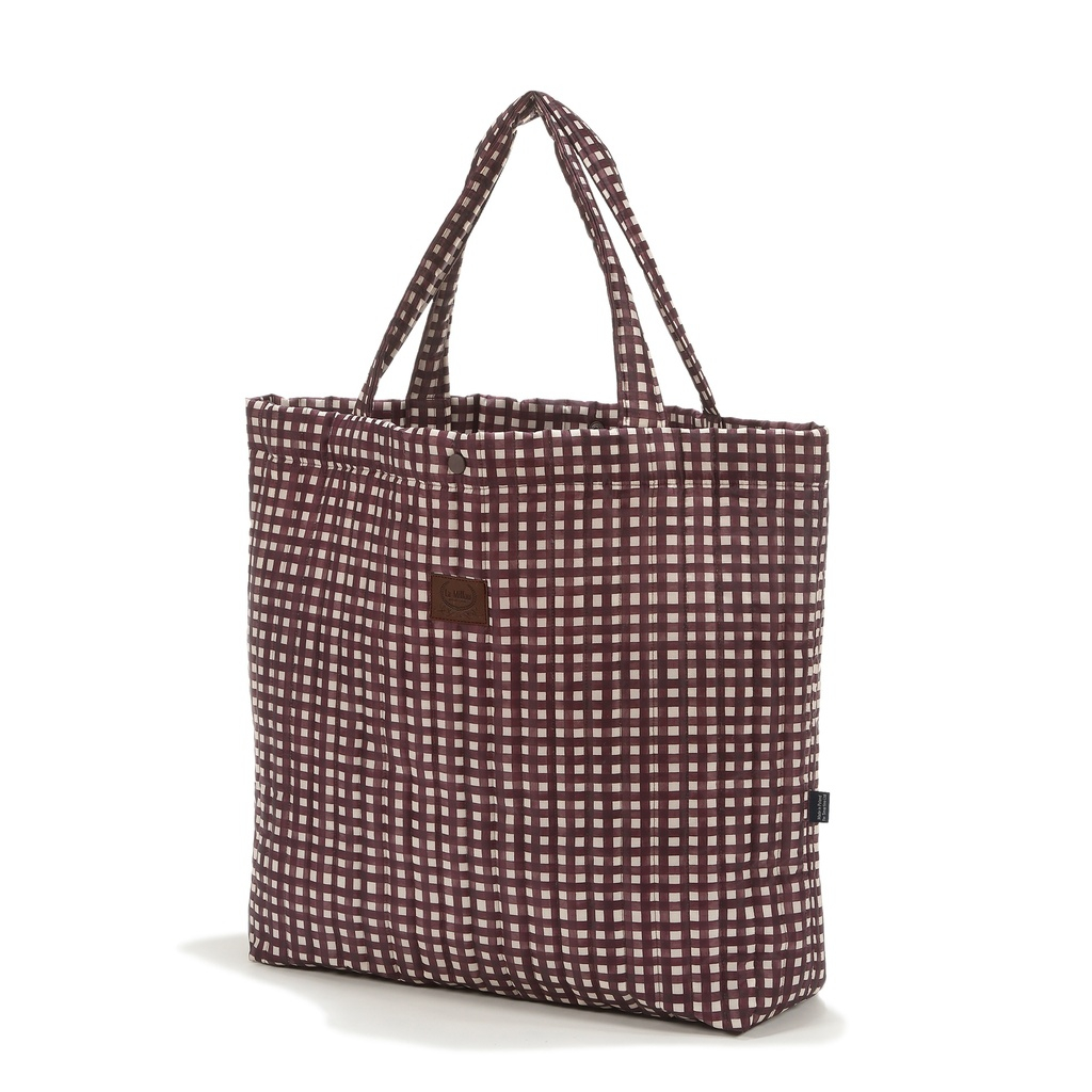 Torba Shopper Bag Ortalion BURGUNDY VICHY