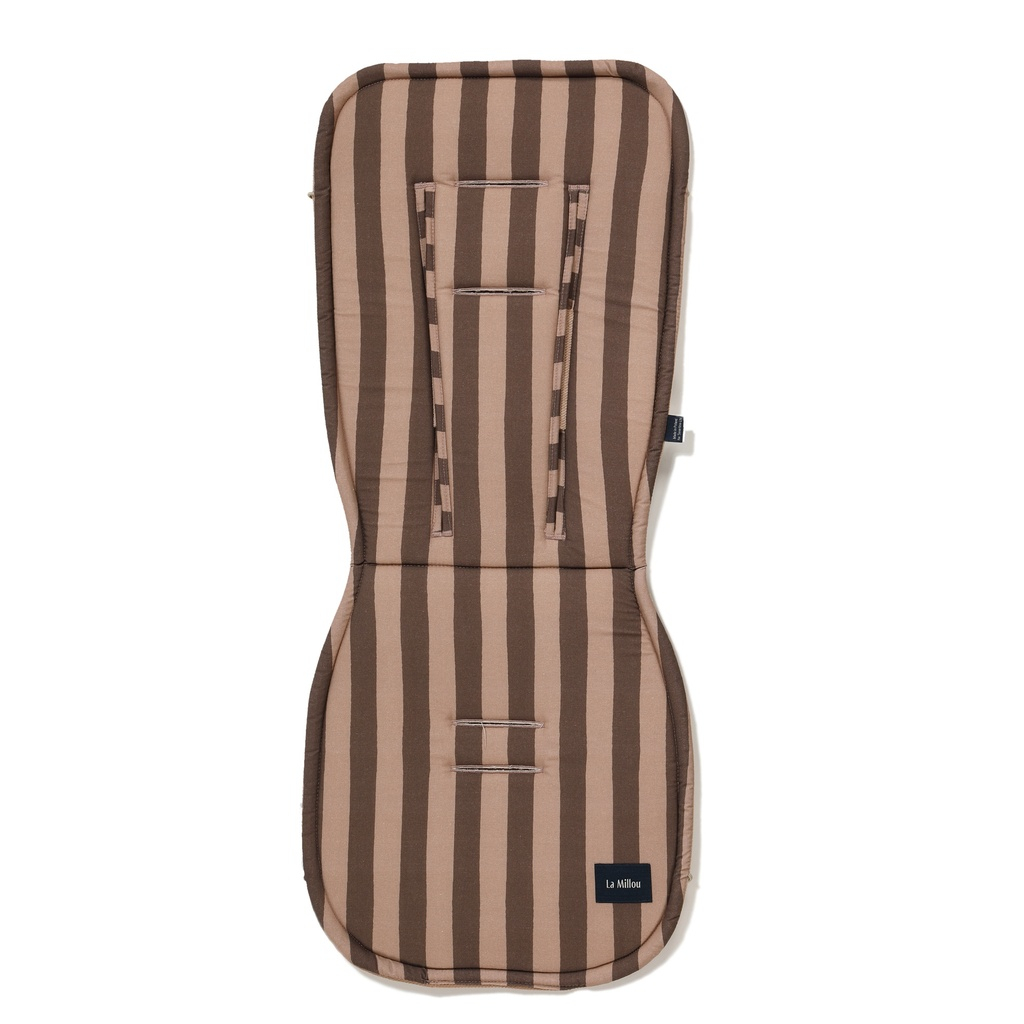 Stroller Seat Liner Cotton Velvet Multi STRIPES BROWN