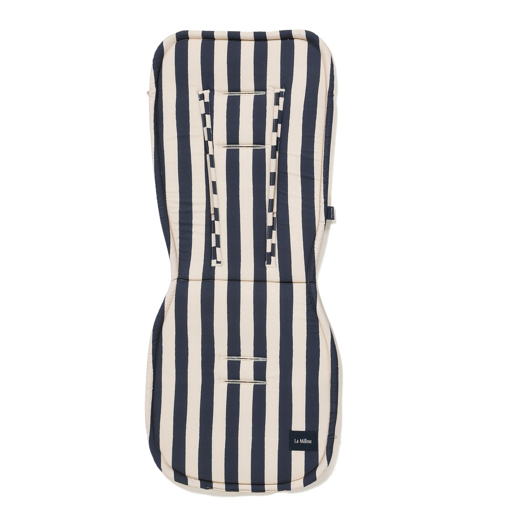 Stroller Seat Liner Cotton Velvet Multi STRIPES NAVY
