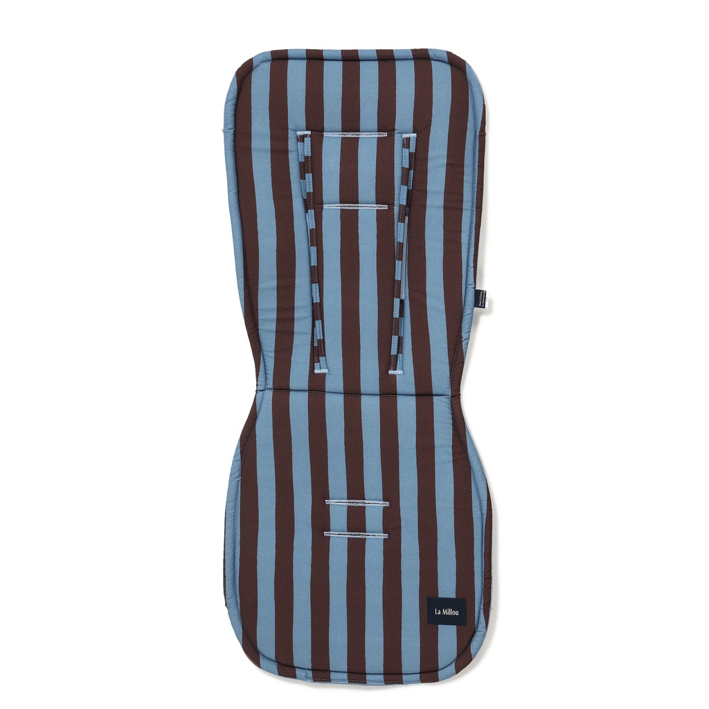 Stroller Seat Liner Cotton Velvet Multi STRIPES BLUE