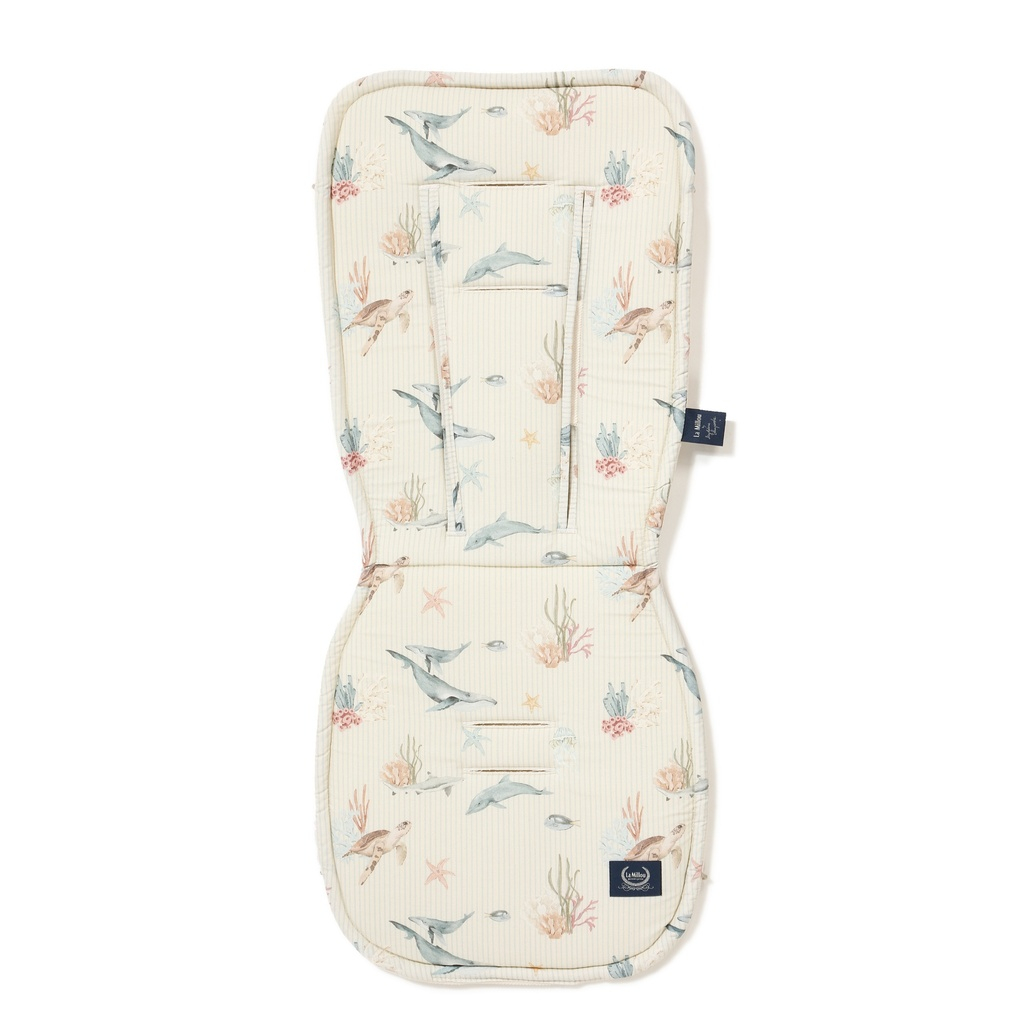 Stroller Seat Liner Cotton Velvet Multi SEAWORLD by Magdalena Lamparska