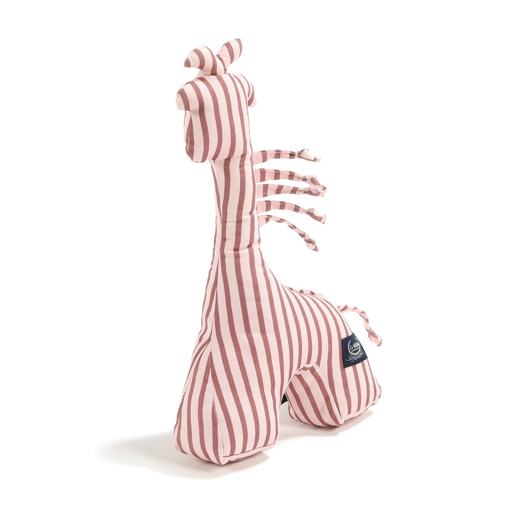 Giraffe Rattle Cotton STRIPES PINK