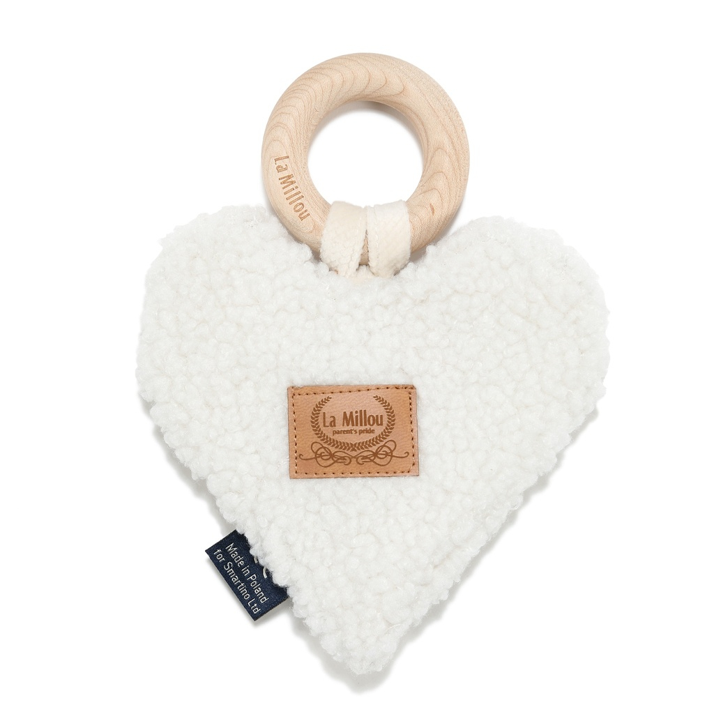 Teether Heart Teddy Bear CREAM