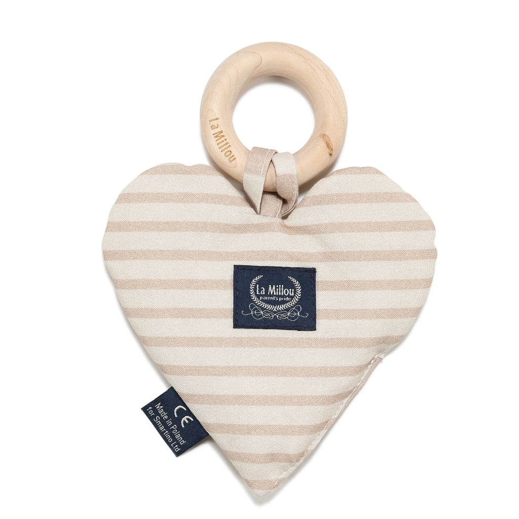 Gryzak Heart Bawełna STRIPES BEIGE
