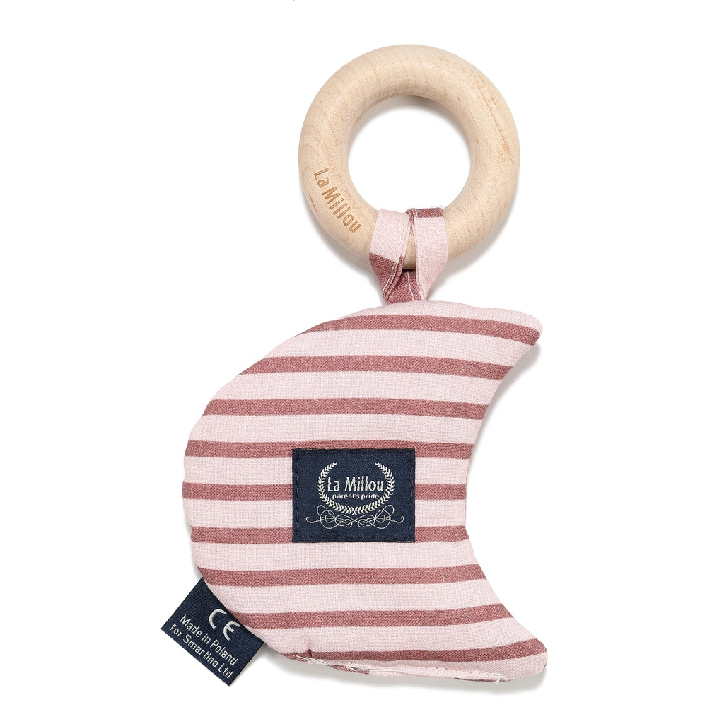 Beißring Fat Moon Baumwolle STRIPES PINK