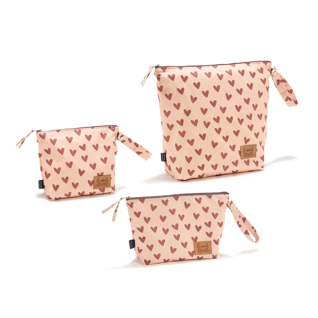 Cosmetic Bag Set HEARTBEAT PINK