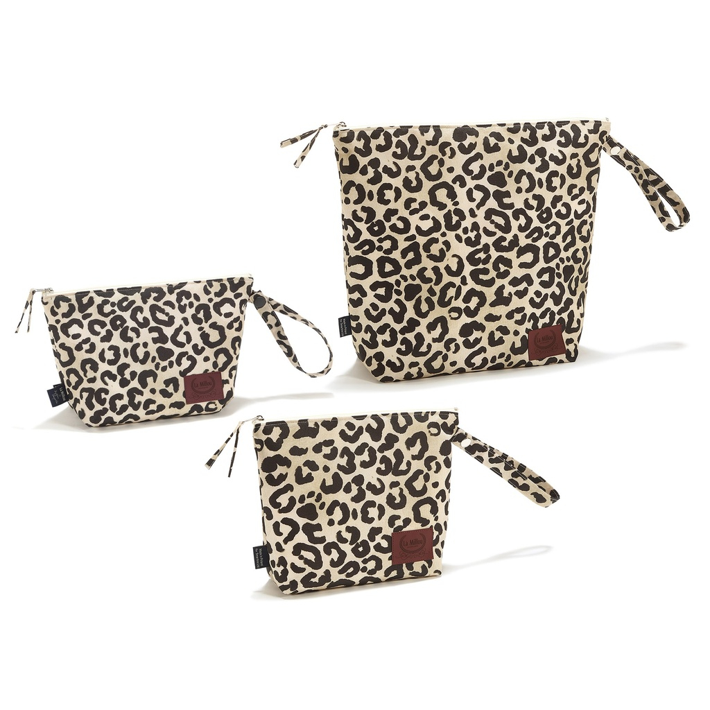 Cosmetic Bag Set LEOPARD CREAM by Magdalena Lamparska