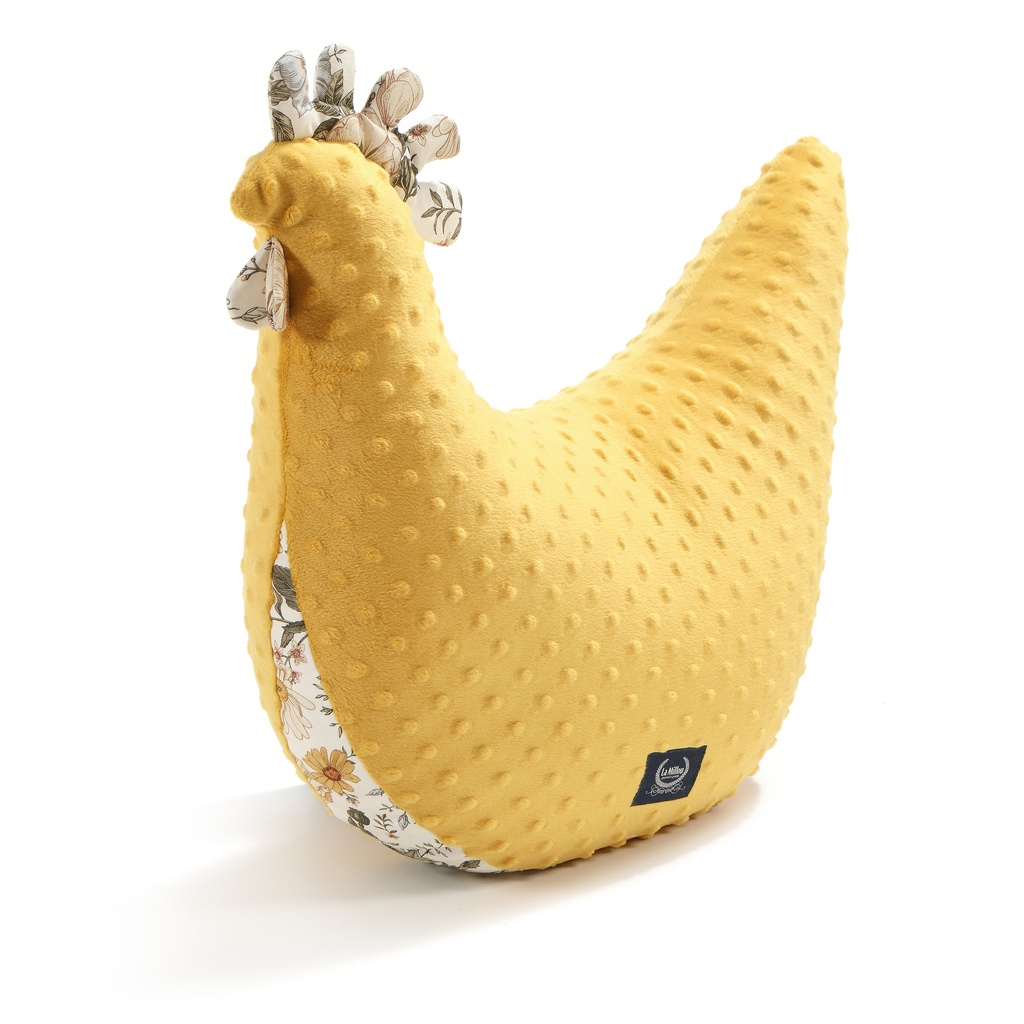 Grandma Dana's Hen Pillow Minky VINTAGE MEADOW honey