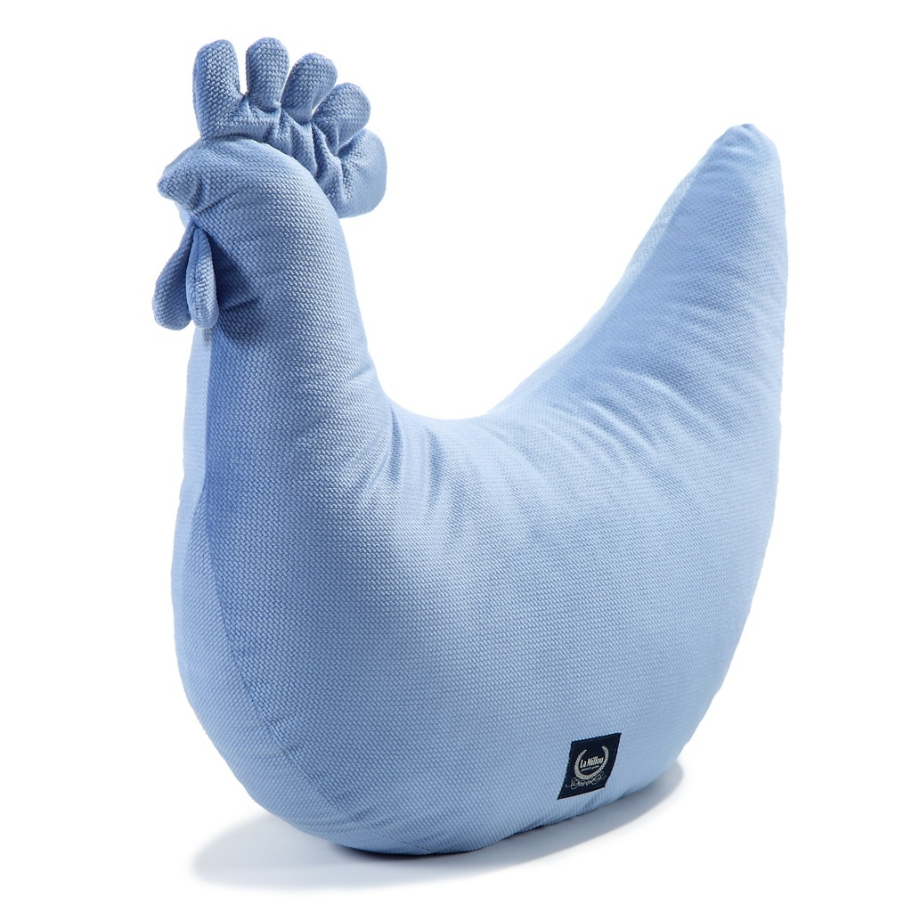 Grandma Dana's Hen Pillow Velvet DOVE BLUE