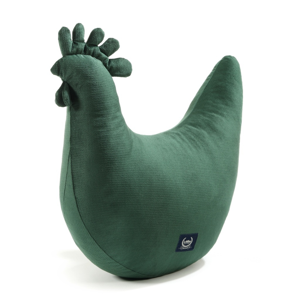 Grandma Dana's Hen Pillow Velvet FOREST GREEN
