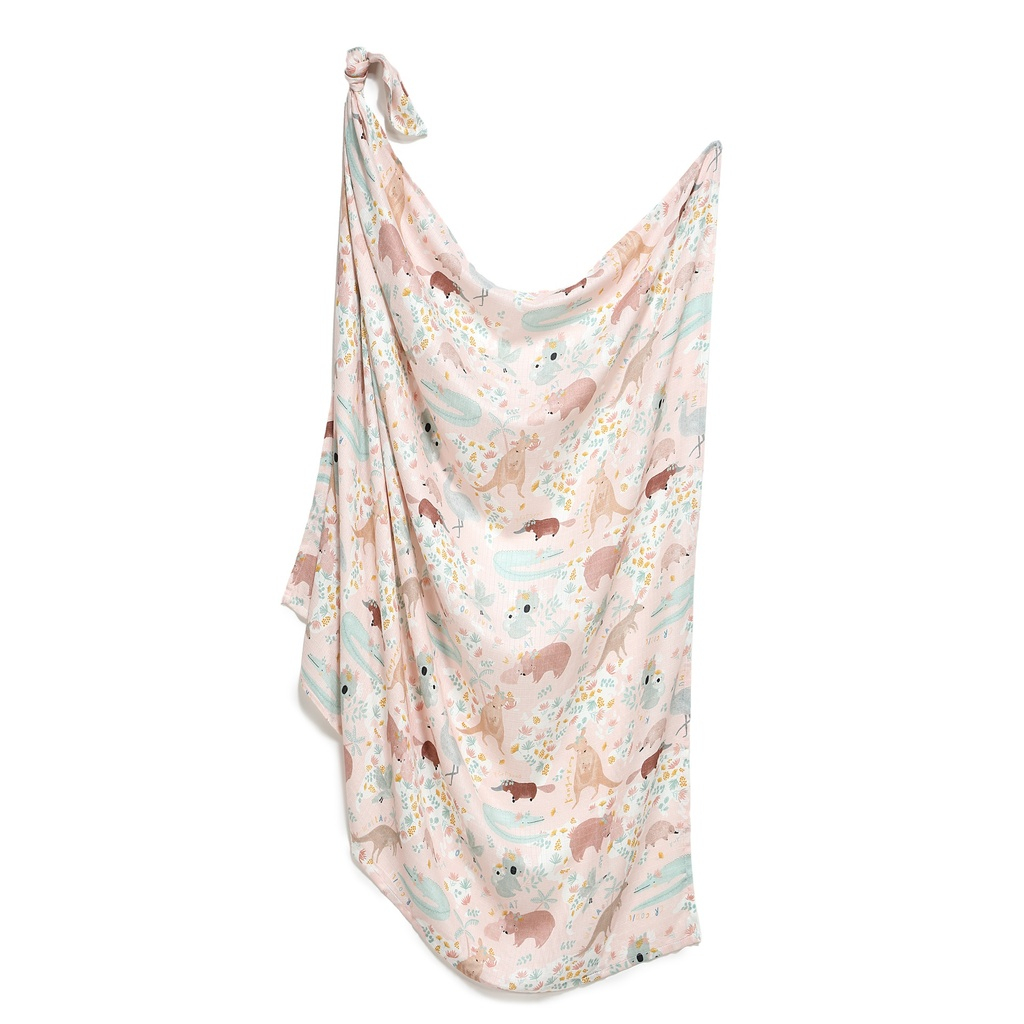 Bamboo Swaddle Muslin DUNDEE AND FRIENDS PINK
