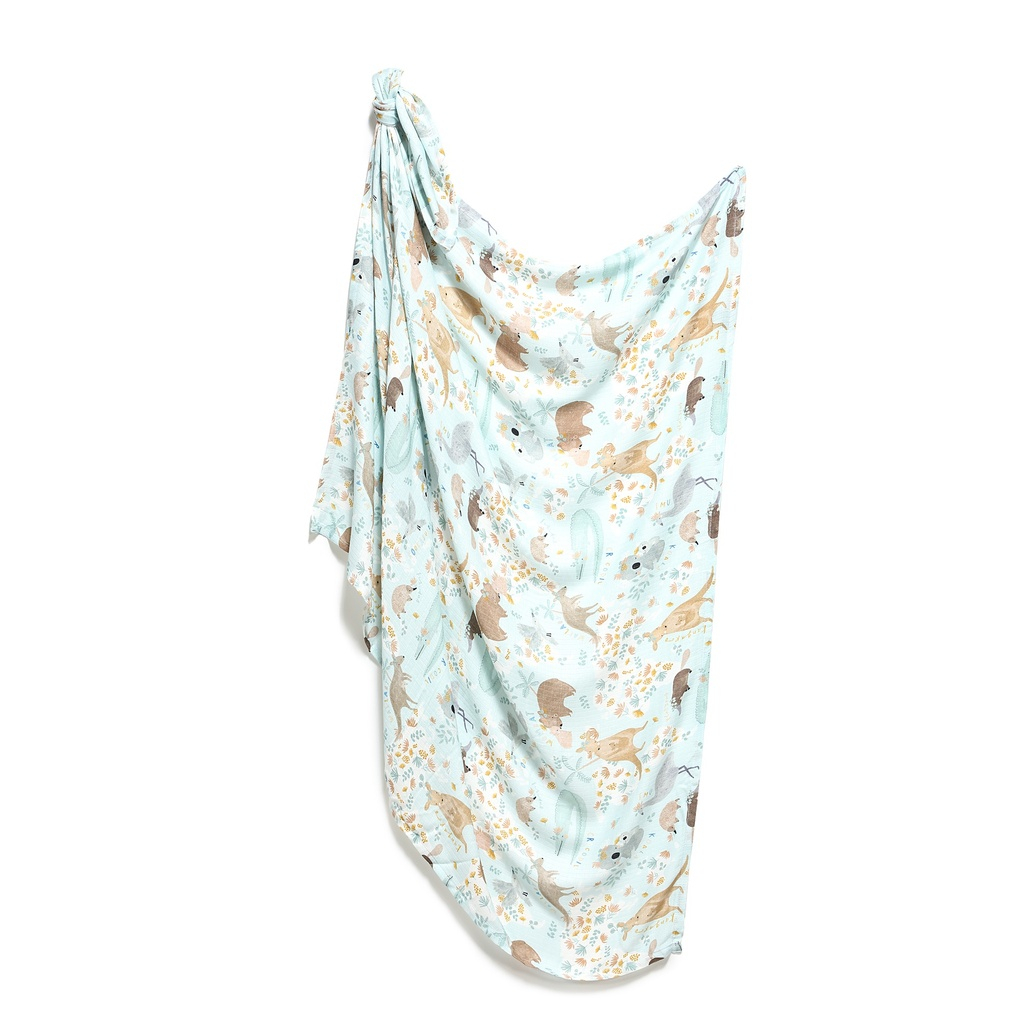 Bamboo Swaddle Muslin DUNDEE AND FRIENDS BLUE