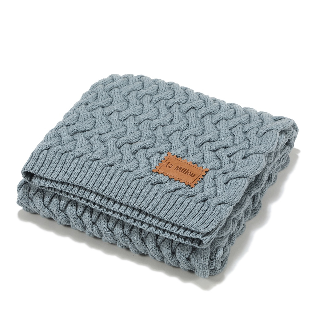 Warm Blanket Merino 100% STONED BLUE