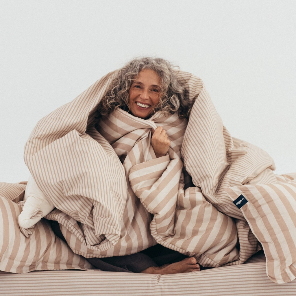 Cotton Duvet STRIPES BEIGE