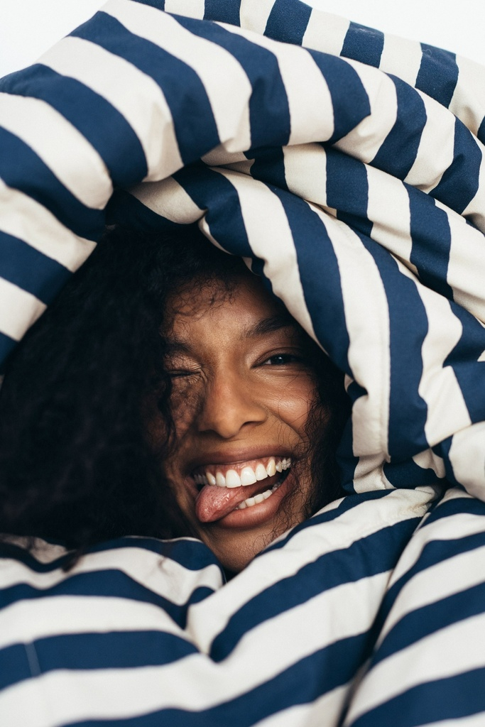 Kołdra Bawełniana STRIPES NAVY