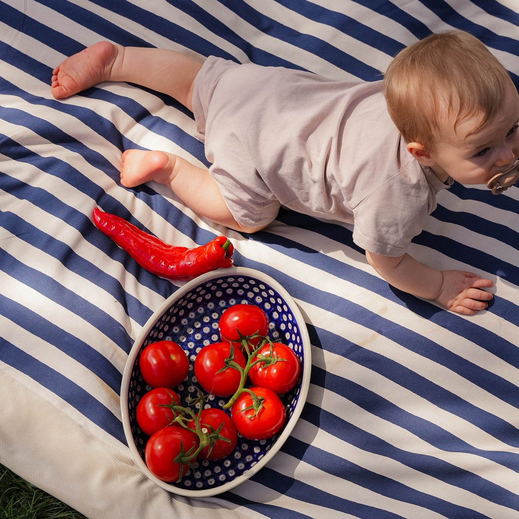 Picnic Quilt STRIPES NAVY
