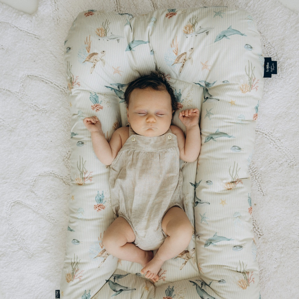 Baby Nest Cotton Velvet SEAWORLD by Magdalena Lamparska