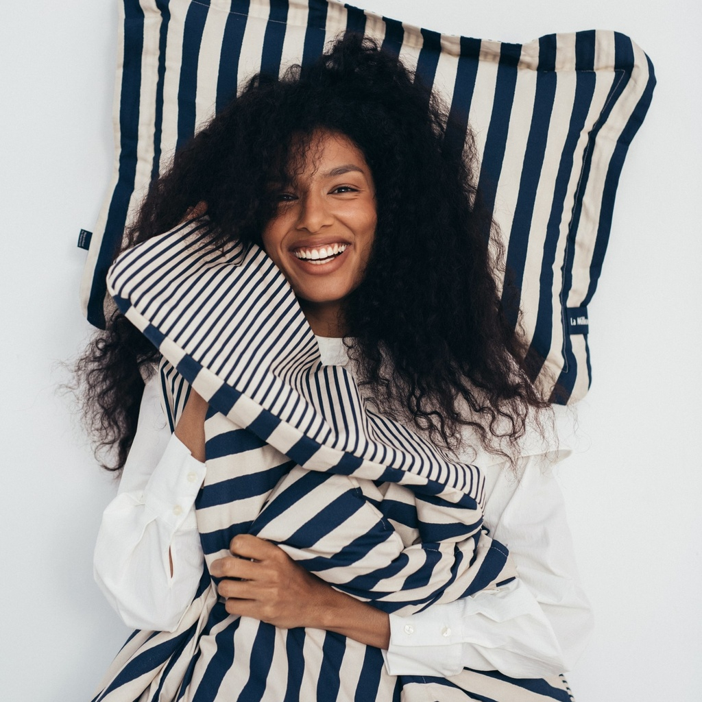 Cotton Bedding Set STRIPES NAVY