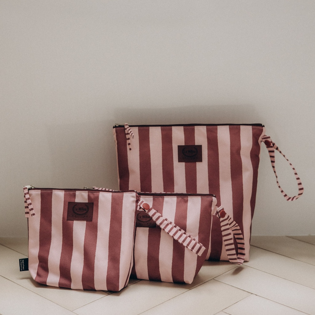 Waterproof toiletry bag STRIPES PINK