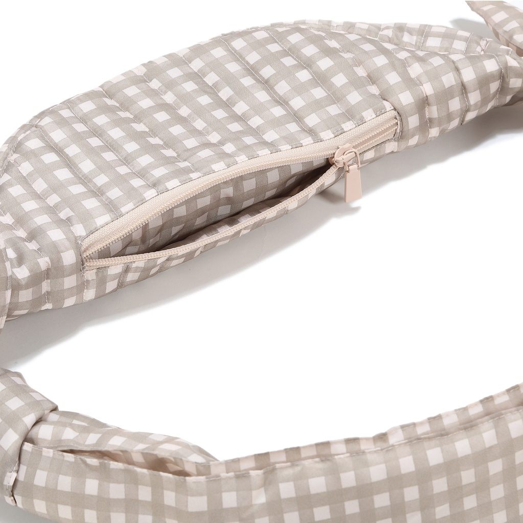 Nylon belt bag BEIGE VICHY