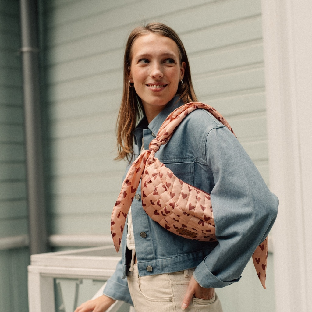 Nylon belt bag HEARTBEAT PINK