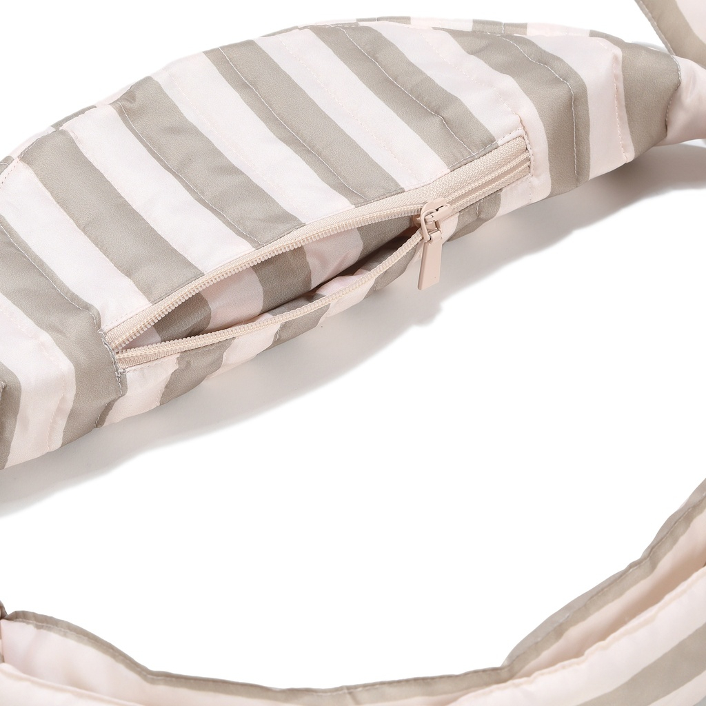 Nylon belt bag STRIPES BEIGE