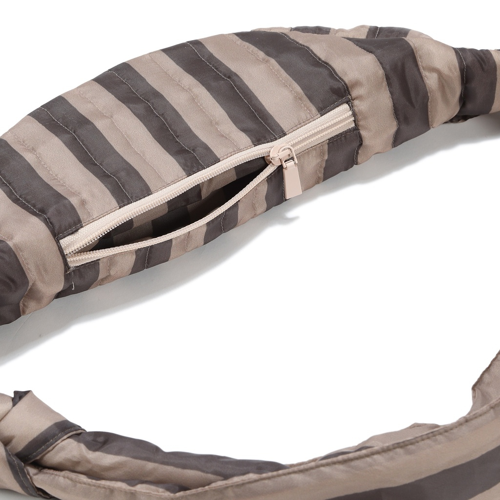 Nylon belt bag STRIPES BROWN