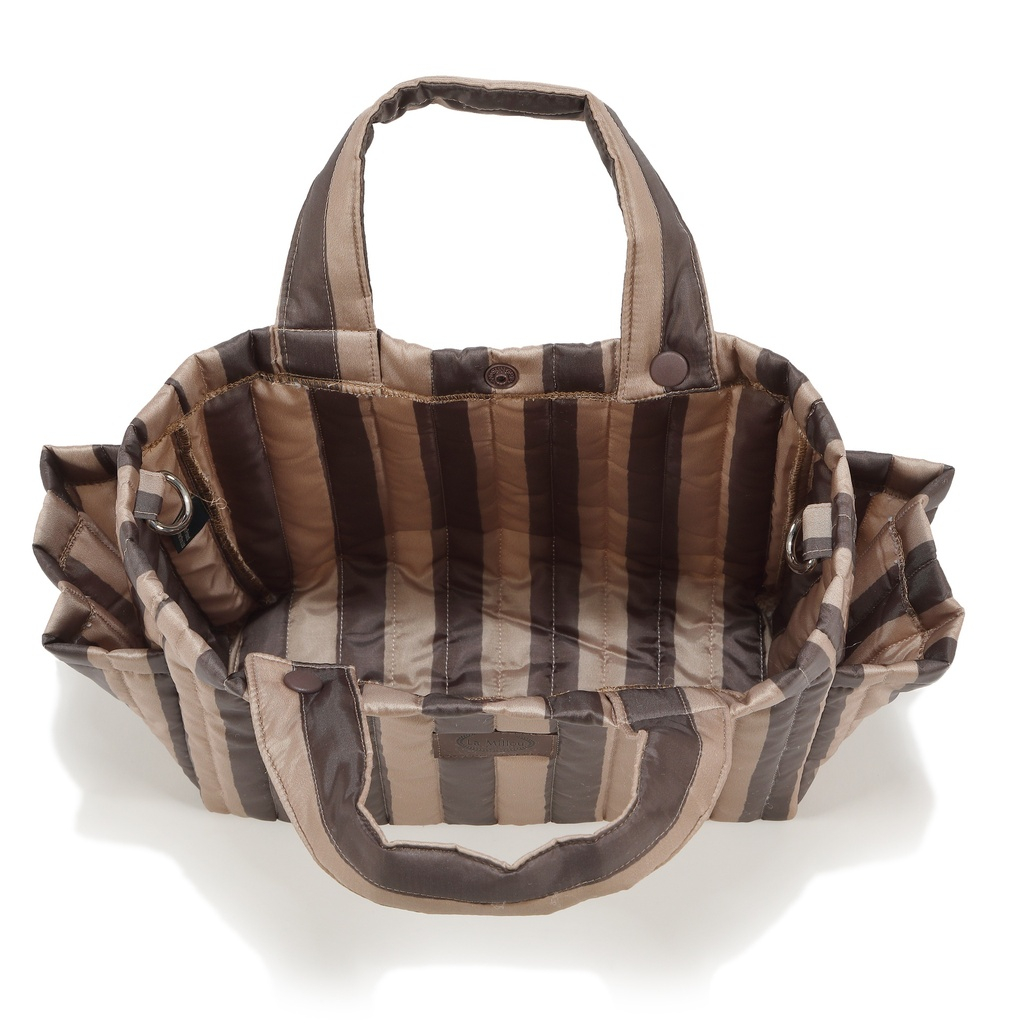 Stroller Organizer Nylon STRIPES BROWN