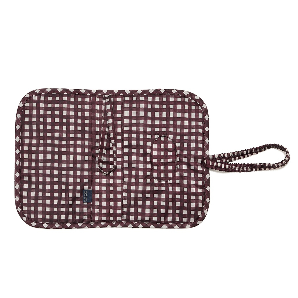 Diaper case travel organizer Nylon BURGUNDY VICHY