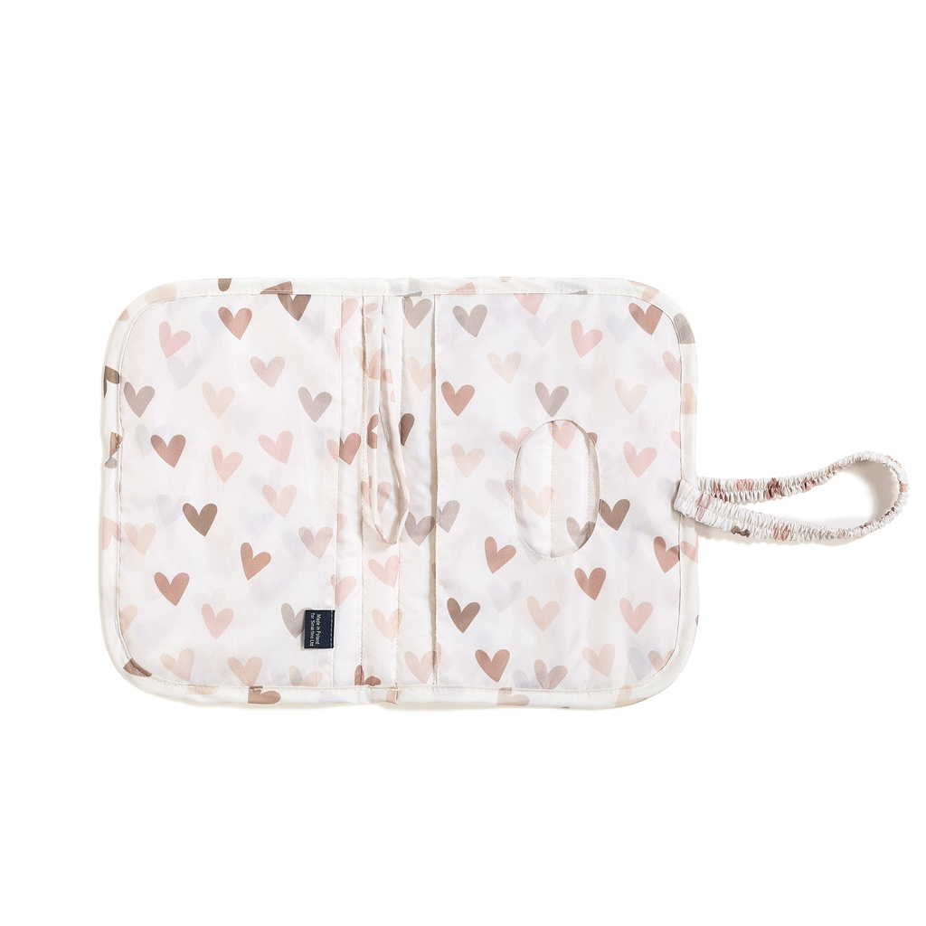 Diaper case travel organizer Nylon HEARTBEAT BEIGE