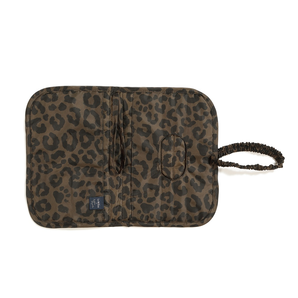 Diaper case travel organizer Nylon LEOPARD CHOCO by Magdalena Lamparska