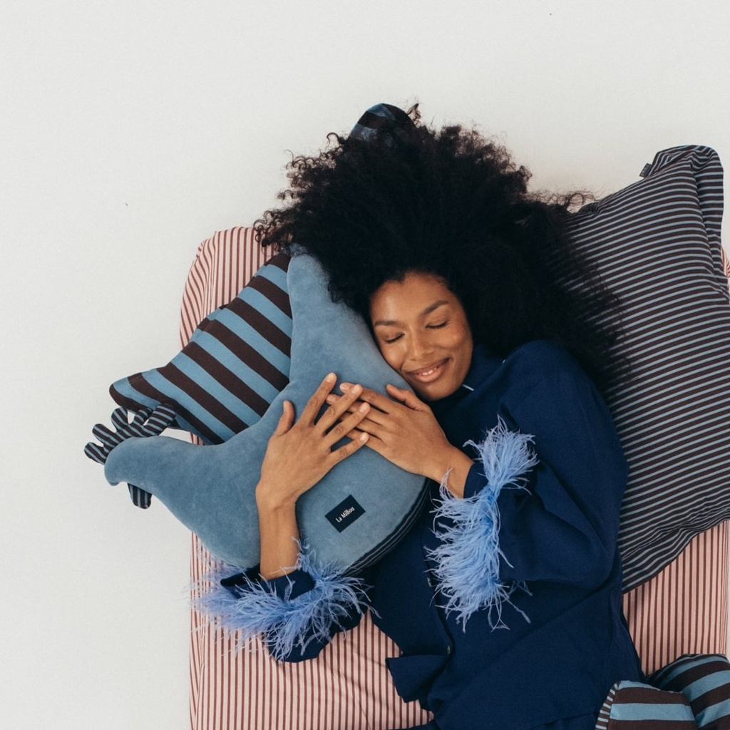 Poduszka Kura Babci Dany Cotto Bawełna STRIPES BLUE