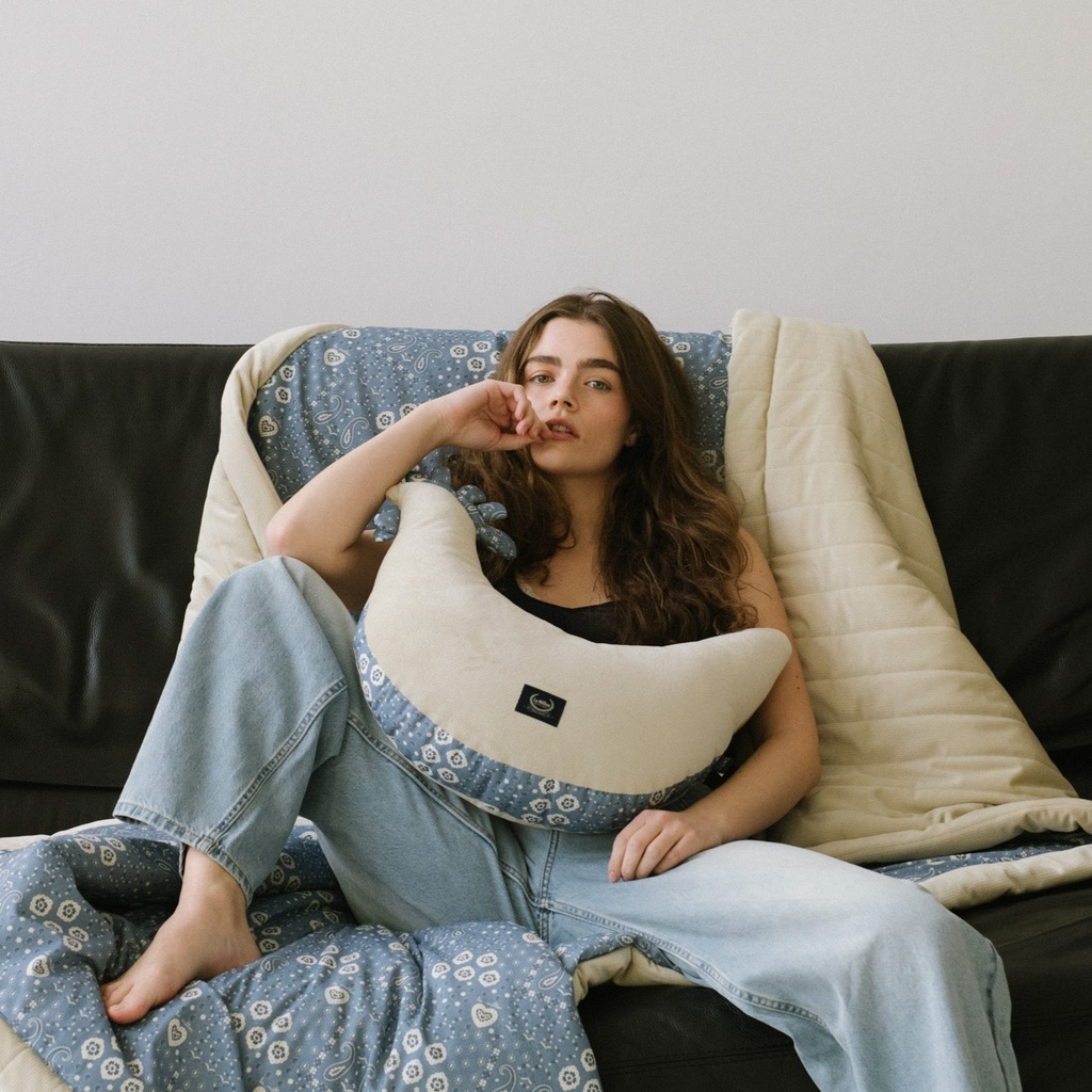 Grandma Dana's Hen Pillow Velvet Cotton BANDANA DENIM