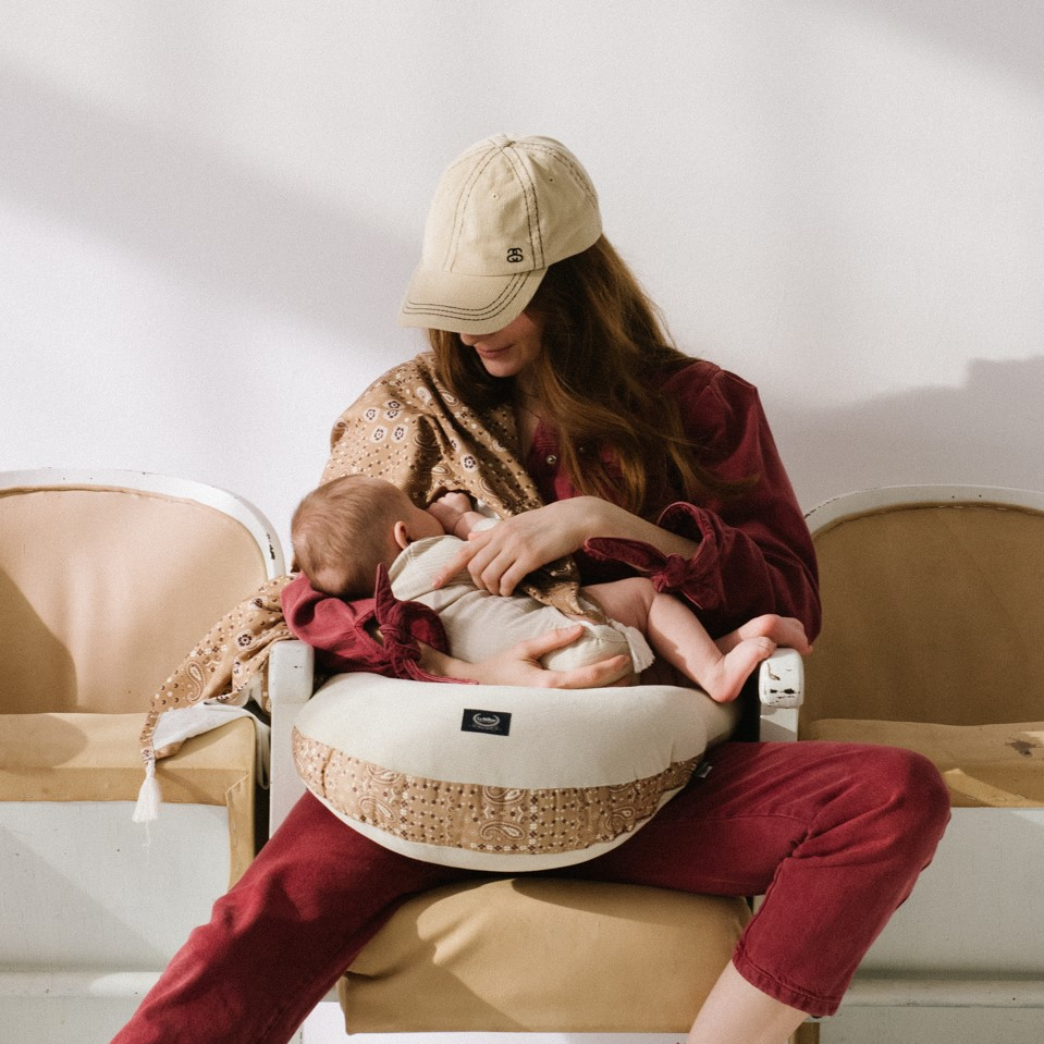 Grandma Dana's Hen Pillow Velvet Cotton BANDANA MOCCA