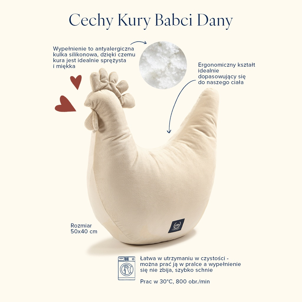 Poduszka Kura Babci Dany Velvet Bawełna ENGLISH GARDEN