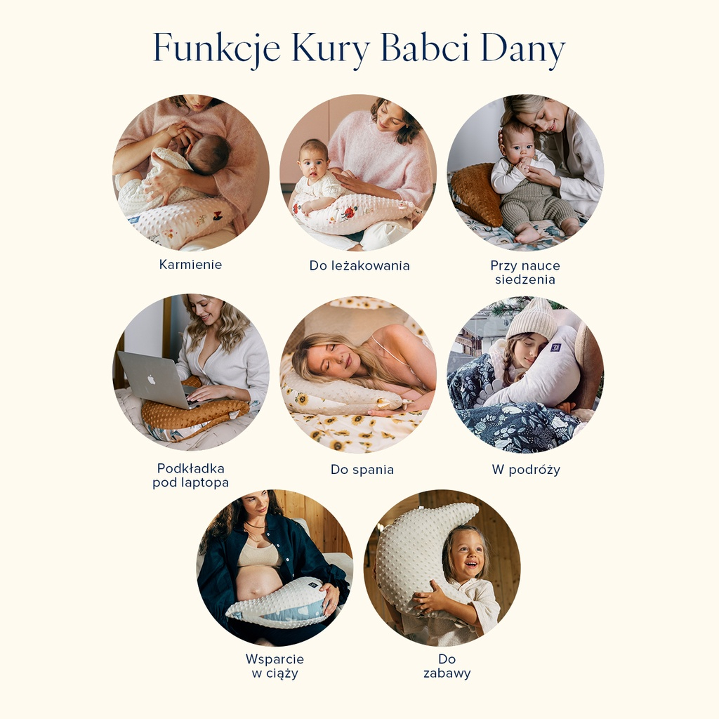 Poduszka Kura Babci Dany Velvet Bawełna ENGLISH GARDEN