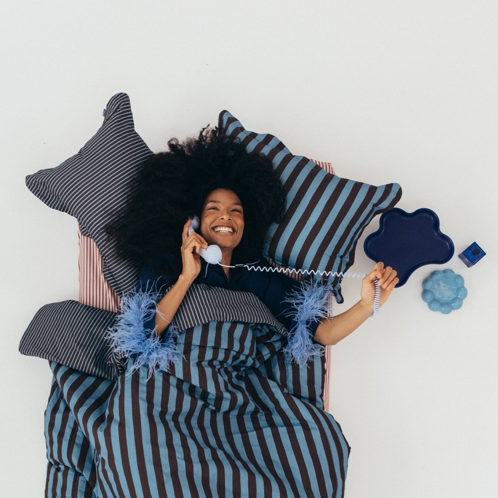Sleeping Pillow Cotton STRIPES BLUE