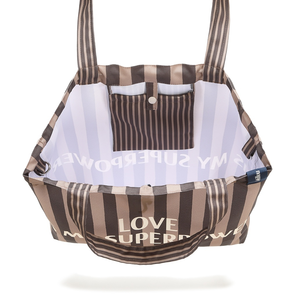 Torba Shopper Bag L STRIPES BROWN