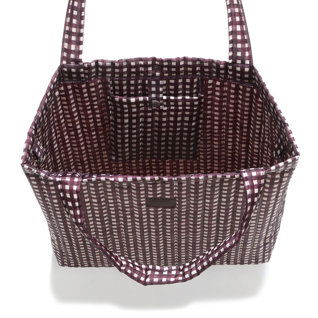 Torba Shopper Bag Ortalion BURGUNDY VICHY